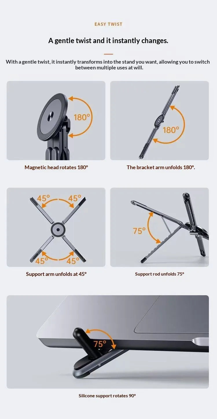 Adjustable Magnetic Smartphone Stand | Foldable, Desktop, Portable